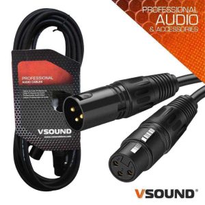 Cabo Pro XLR 3p Macho / XLR 3p Fêmea 1m VSOUND - (CPSN225-1)