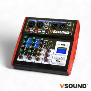 Mesa De Mistura 4 Canais C/ BT/LCD/USB/PC/PHANTOM  VSOUND - (VSMIX4)