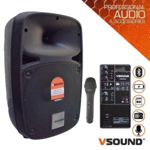 Coluna Amplificada 8" 350W USB/BT/SD/BAT MIC S/Fios VSOUND - (VSSE8PM)