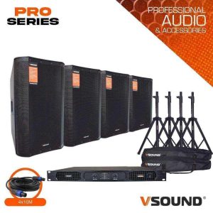 Sistema de Som Amplificado Pro Series 2400W VSOUND - (VSSPRO2000-12)