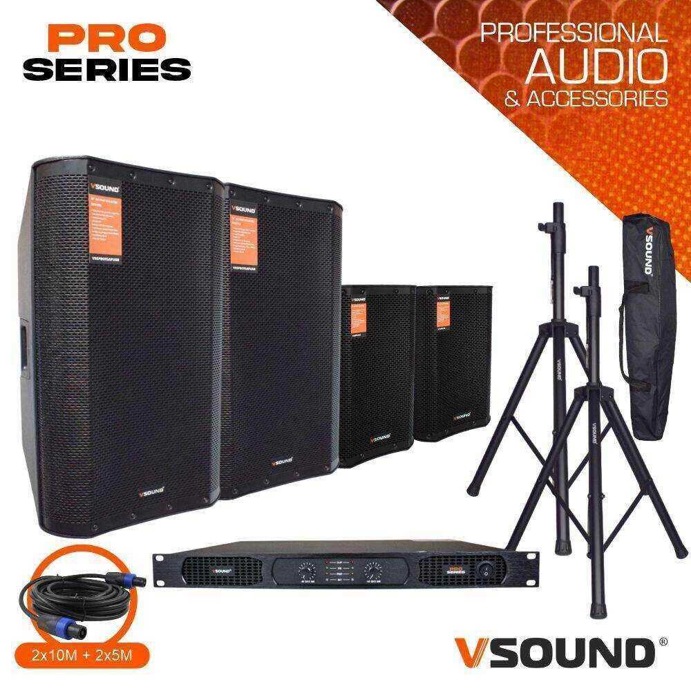 Sistema de Som Amplificado Pro Series 2000W VSOUND - (VSSPRO2000-158)
