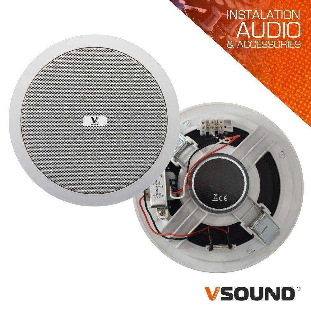 Coluna De Tecto Pa 100v 6.5" 10Wmáx Branca VSOUND - (VCS6BP)