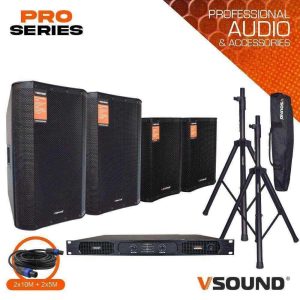 Sistema de Som Amplificado Pro Series 1800W VSOUND - (VSSPRO2000-128)