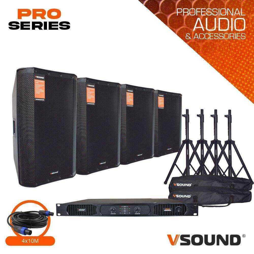 Sistema de Som Amplificado Pro Series 2400W VSOUND - (VSSPRO2000-12)