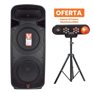 Coluna Amplificada 2x15" C/ Bateria C/ OFERTA de Projetor - (CARNIVAL-SET-02)