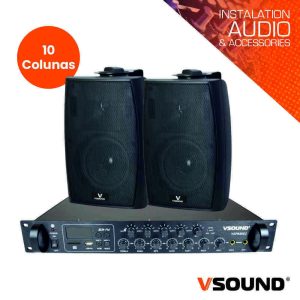 Sistema de Sonorização 160W 220V 100V 120m2 VSOUND - (VSPASET160B)
