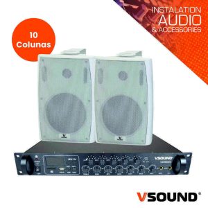 Sistema de Sonorização 160W 220V 100V 120m2 VSOUND - (VSPASET160W)