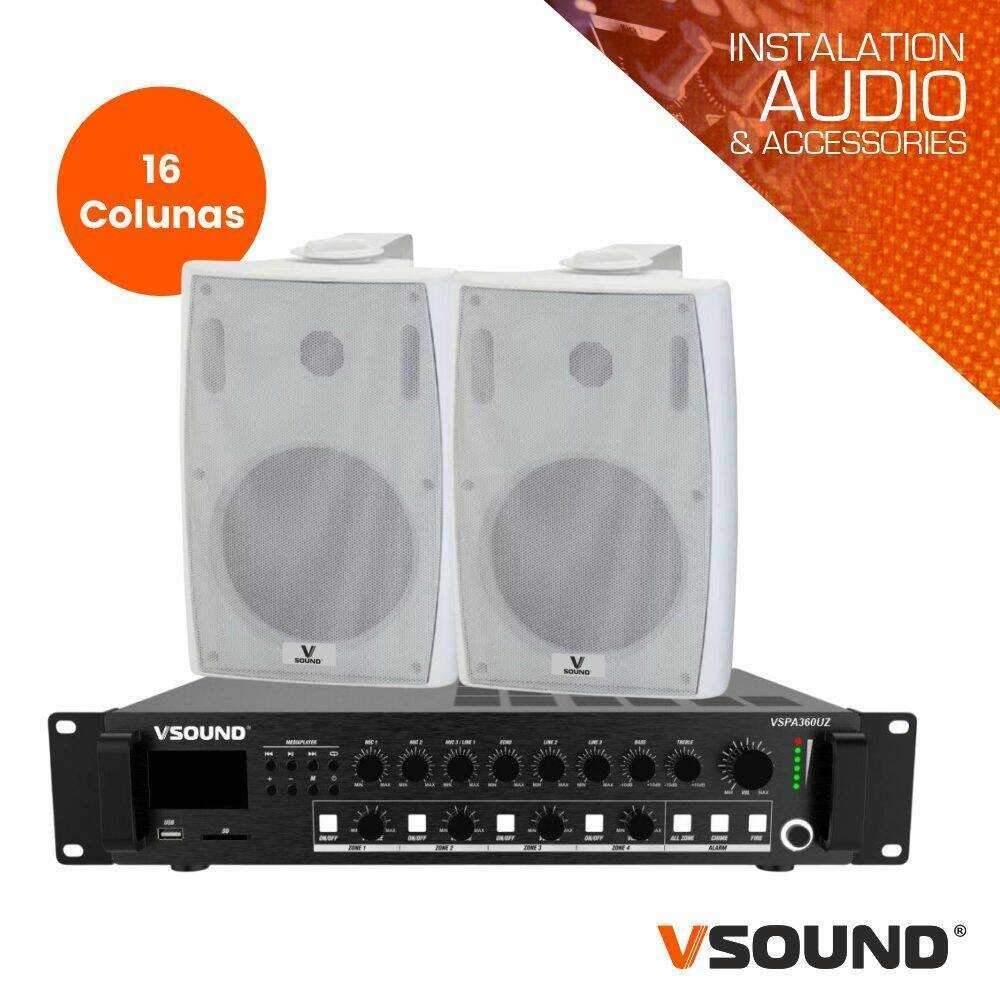 Sistema de Sonorização 24/230V 360W 100V 180m2 VSOUND - (VSPASET360W)