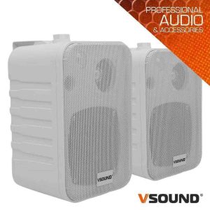 Conjunto De 2 Colunas Abs 4" 10W Brancas VSOUND - (VSS410B)