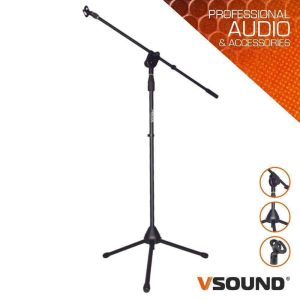 Suporte P/ Microfone Profissional VSOUND - (TRIPEMIC03B)