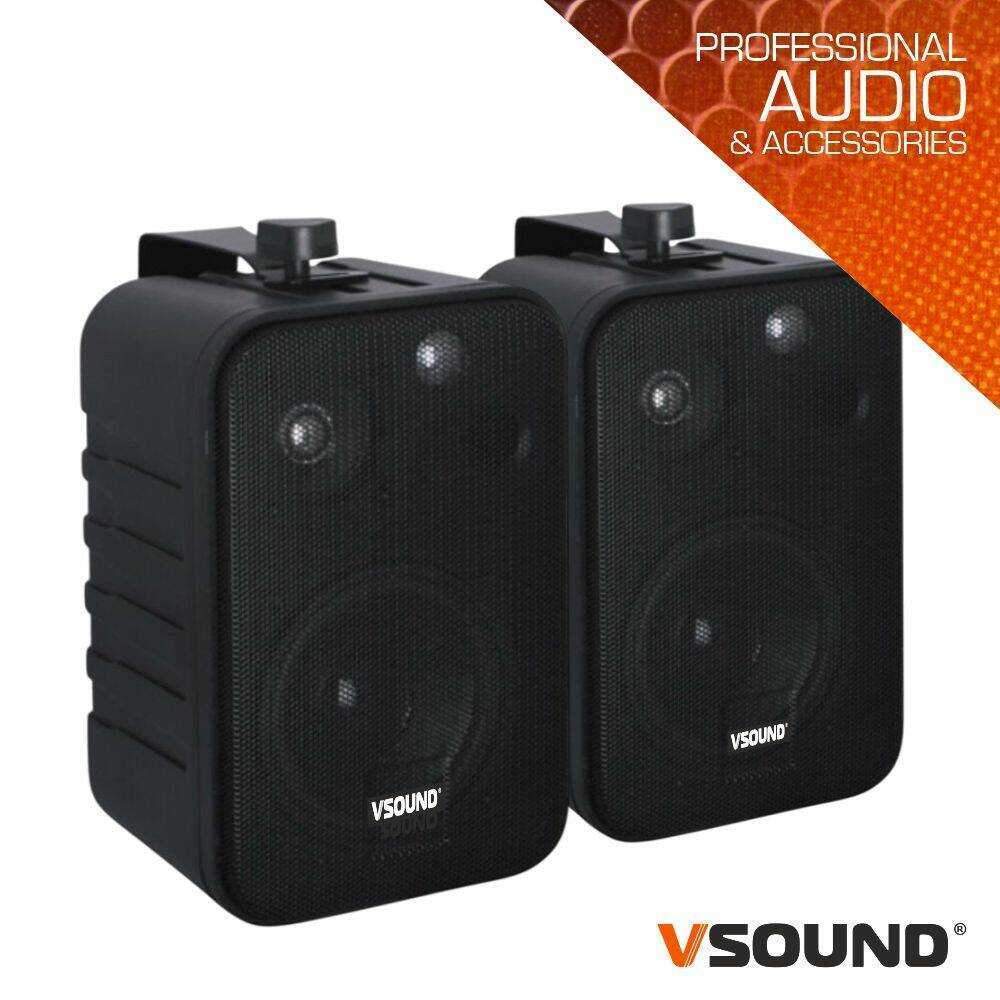 Conjunto De 2 Colunas Abs 4" 10W Pretas VSOUND - (VSS410P)
