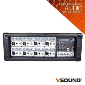 Mesa Mistura Amplificada 8 Canais 600W USB/BT/SD VSOUND - (XTREME POWER 120A)